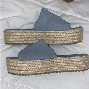 Platform slide wedge sandal